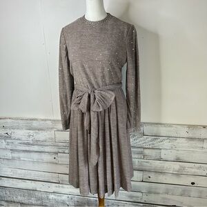 Vintage GEOFFREY BEENE BOUTIQUE Rhinestone Knit Midi Dress